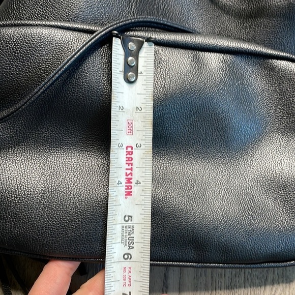 Victoria’s Secret Black Vegan Leather Fringe Drawstring Backpack - Picture 9 of 9